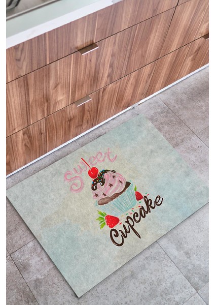 Cupcake Iç ve Dış Mekan Dekoratif Çok Amaçlı Kapı Önü Paspası