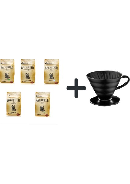Filtre Kahve Deneme Paketi 85 gr x 5'li + V60 Demleme Ekipmanı