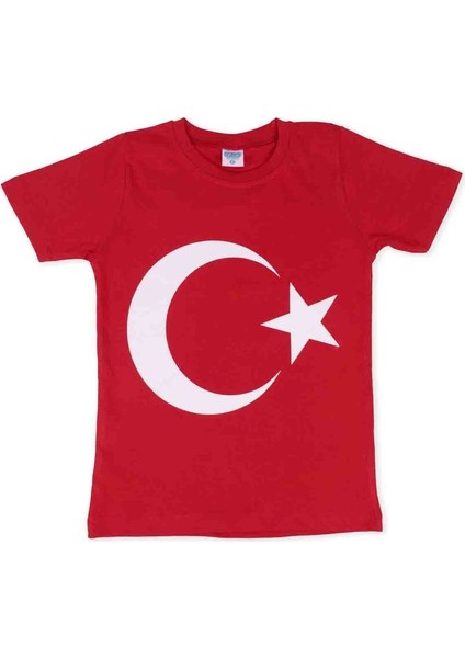 Bayrak Baskılı Çocuk T-Shirt | Kırmızı fiyatları