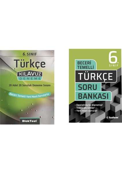Tudem Yayınları 6. Sınıf Türkçe Beceri Temelli Soru Bankası + Klavuz Deneme Seti