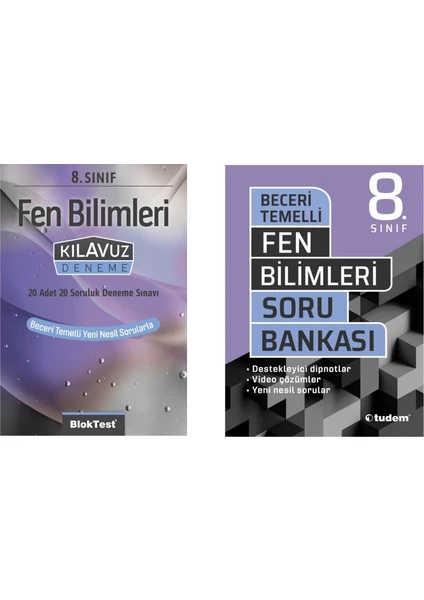 Tudem Yayınları 8. Sınıf LGS Fen Bilimleri Beceri Temelli Soru Bankası + Klavuz Deneme Seti