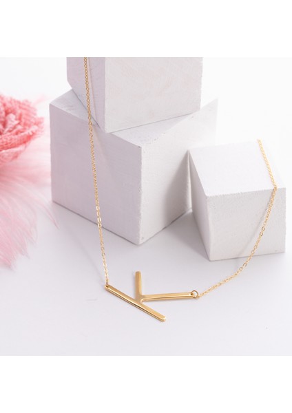 Gold Kaplama K Harf Kolye