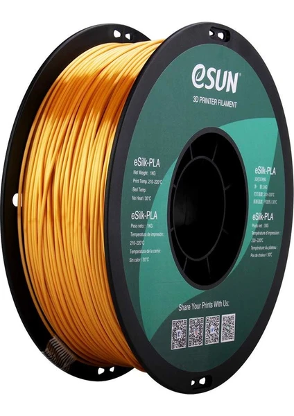 Esun Esilk 1.75MM Parlak Yüzeyli Altın Filament - Gold