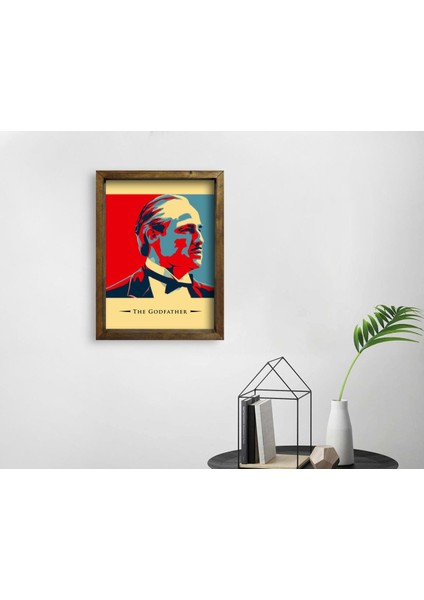 Gift Godfather Baba Tasarımlı Doğal Masif Ahşap Çerçeveli Tablo 45X65CM-24