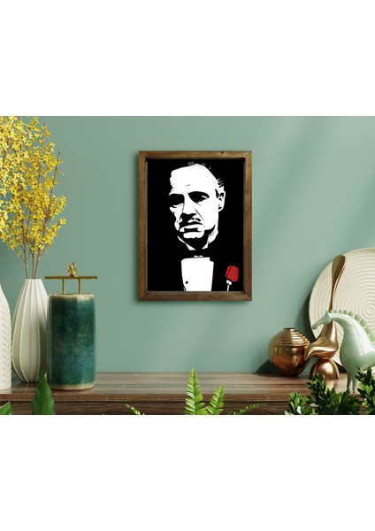 Gift Godfather Baba Tasarımlı Doğal Masif Ahşap Çerçeveli Tablo-20