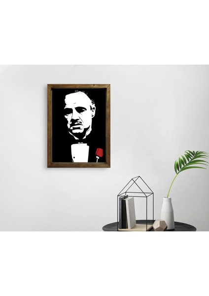 Gift Godfather Baba Tasarımlı Doğal Masif Ahşap Çerçeveli Tablo-20