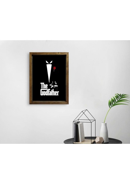 Gift Godfather Baba Tasarımlı Doğal Masif Ahşap Çerçeveli Tablo 45X65CM-25