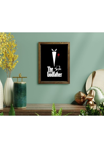Gift Godfather Baba Tasarımlı Doğal Masif Ahşap Çerçeveli Tablo 45X65CM-25