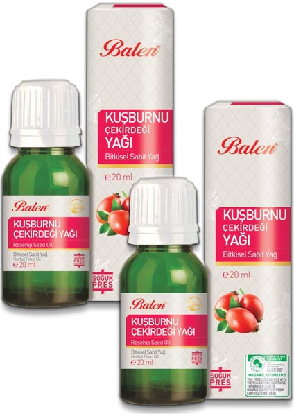 Organik Kuşburnu Çekirdeği Yağı 20 ml x 2'li