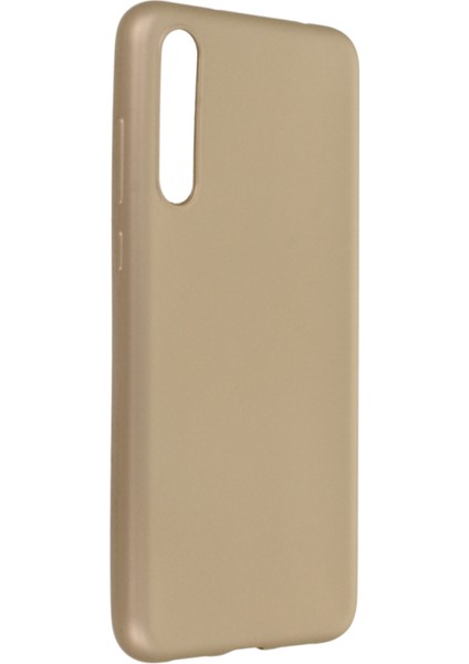 Huawei P20 Pro Kılıf Yumuşak Dokulu Silikon + Ekran Koruyucu Cam Gold