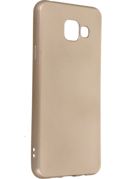 Samsung Galaxy A3 2016 Kılıf Yumuşak Dokulu Silikon + Ekran Koruyucu Cam Gold
