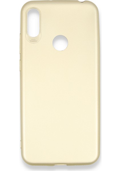 Huawei Y6S Kılıf Yumuşak Dokulu Silikon + Ekran Koruyucu Cam Gold