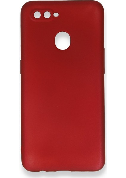 Oppo A5S Kılıf Yumuşak Dokulu Silikon + Ekran Koruyucu Cam Bordo