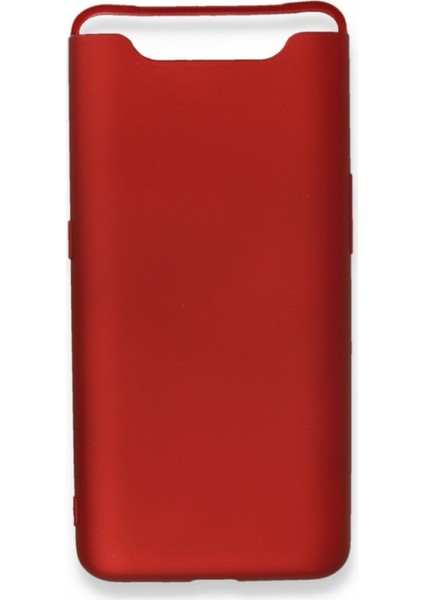 Samsung Galaxy A80 Kılıf Yumuşak Dokulu Silikon + Ekran Koruyucu Cam Bordo