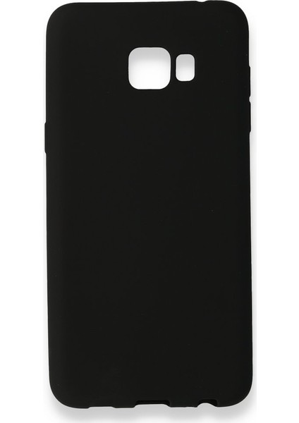 Samsung Galaxy C5 Pro Kılıf Yumuşak Dokulu Silikon + Ekran Koruyucu Cam Siyah