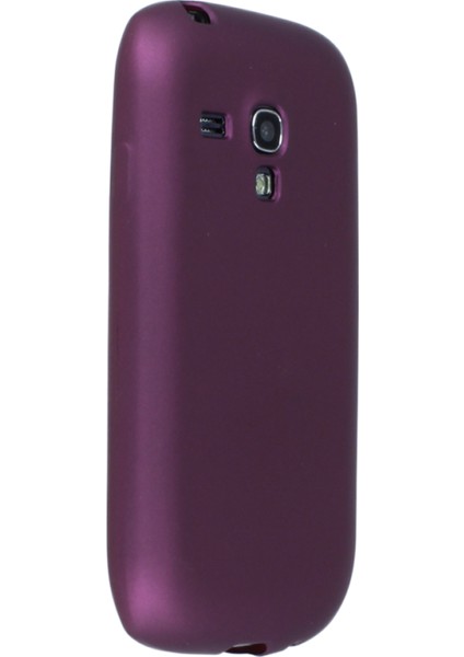 Samsung Galaxy I8190 / S3 Mini Kılıf Yumuşak Dokulu Silikon + Ekran Koruyucu Cam Mürdüm