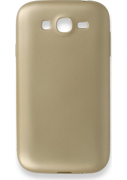 Samsung Galaxy Grand 9082 Kılıf Yumuşak Dokulu Silikon + Ekran Koruyucu Cam Gold