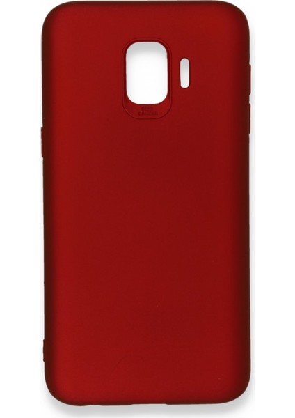 Samsung Galaxy J2 Core Kılıf Yumuşak Dokulu Silikon + Ekran Koruyucu Cam Bordo
