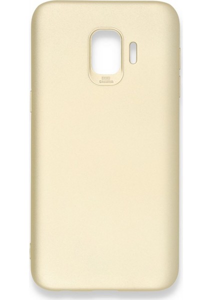 Samsung Galaxy J2 Core Kılıf Yumuşak Dokulu Silikon + Ekran Koruyucu Cam Gold
