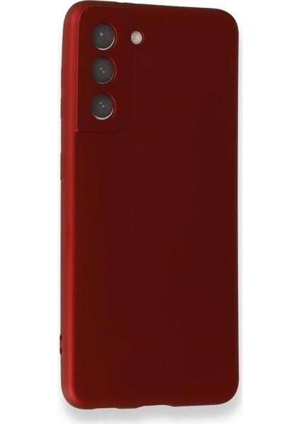 Samsung Galaxy S21 Kılıf Yumuşak Dokulu Silikon + Ekran Koruyucu Cam Bordo fiyatları