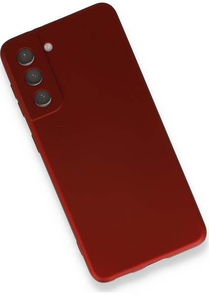 Samsung Galaxy S21 Kılıf Yumuşak Dokulu Silikon + Ekran Koruyucu Cam Bordo modelleri