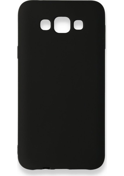 Samsung Galaxy E7 Kılıf Yumuşak Dokulu Silikon + Ekran Koruyucu Cam Siyah