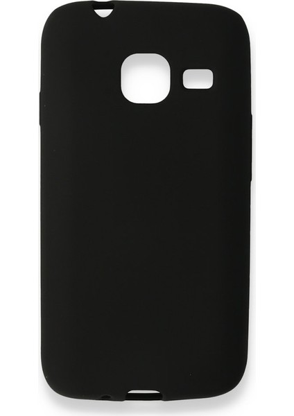 Samsung Galaxy J1 Mini Kılıf Yumuşak Dokulu Silikon + Ekran Koruyucu Cam Siyah
