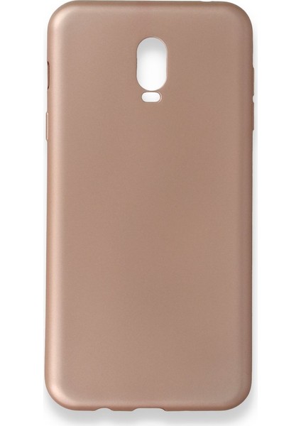 Samsung Galaxy C8 Kılıf Yumuşak Dokulu Silikon + Ekran Koruyucu Cam Rose Gold