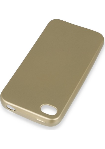 iPhone 4 Kılıf Yumuşak Dokulu Silikon + Ekran Koruyucu Cam Gold modelleri