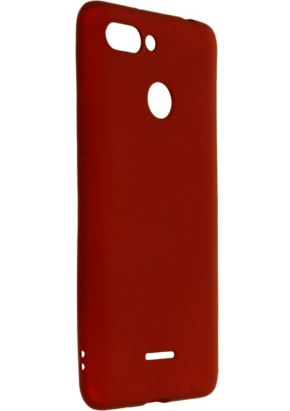 Xiaomi Redmi 6 Kılıf Yumuşak Dokulu Silikon + Ekran Koruyucu Cam Bordo