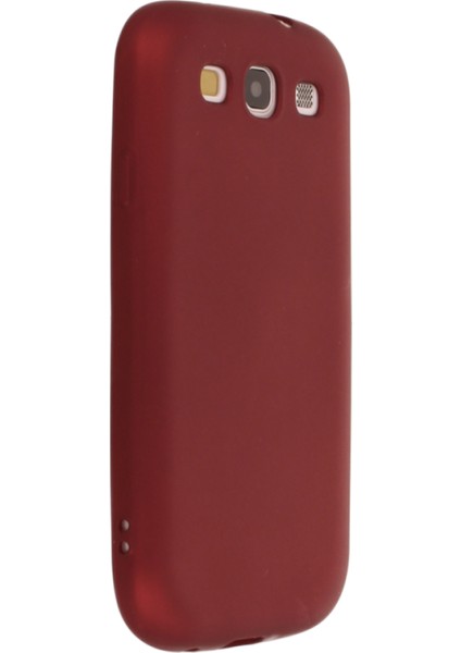 Samsung Galaxy I9300 / S3 Kılıf Yumuşak Dokulu Silikon + Ekran Koruyucu Cam Bordo