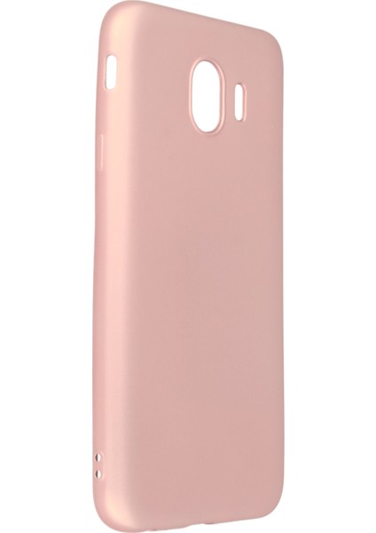 Samsung Galaxy J4 Kılıf Yumuşak Dokulu Silikon + Ekran Koruyucu Cam Rose Gold