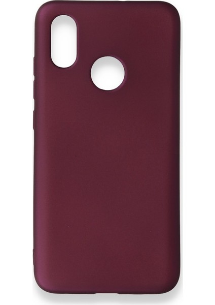 Xiaomi Mi 8 Kılıf Yumuşak Dokulu Silikon + Ekran Koruyucu Cam Mürdüm