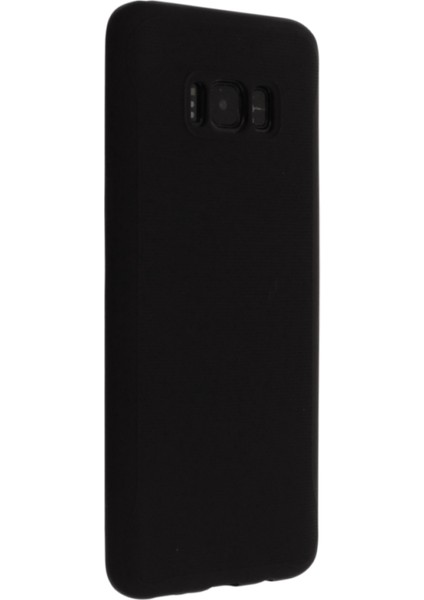 Samsung Galaxy S8 Plus Kılıf Yumuşak Dokulu Silikon + Ekran Koruyucu Cam Siyah