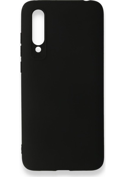 Xiaomi Mi 9 Lite Kılıf Yumuşak Dokulu Silikon + Ekran Koruyucu Cam Siyah
