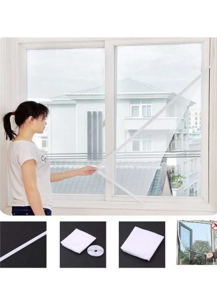 Pencere Sineklik Cırt Yapışkanlı Kendin Yap Pencere Tülü 100 x 150 cm fırsatları