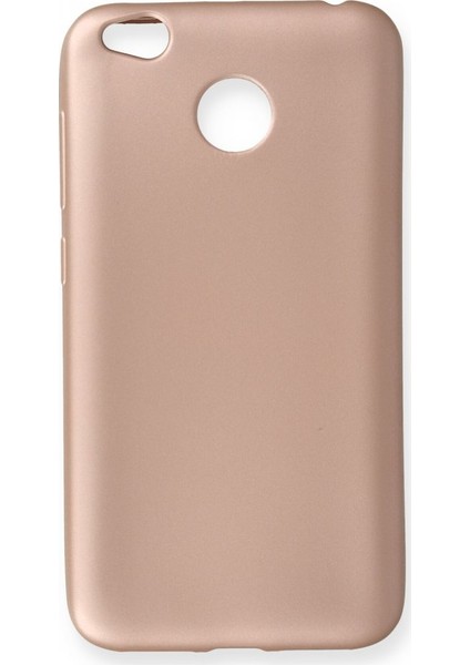 Xiaomi Redmi 4x Kılıf Yumuşak Dokulu Silikon + Ekran Koruyucu Cam Rose Gold