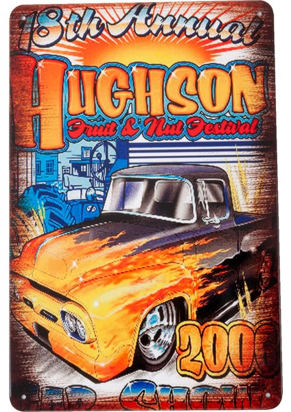 Tırtıl Hediyelik Tırtıl Hughson Car Metal Levha Vintage