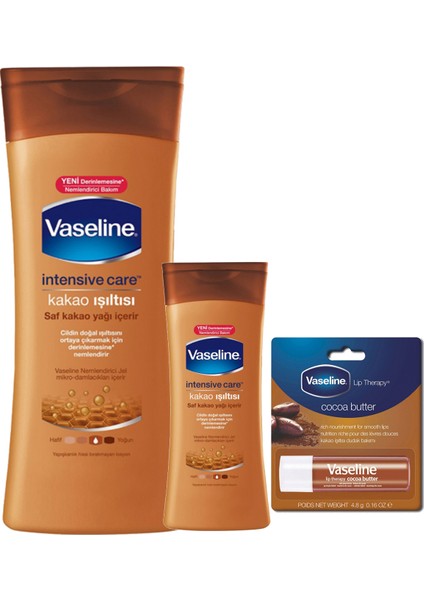 Cocoa Butter Glow Vücut Losyon 400 Ml+Butter Glow Vücut Losyon 100 Ml+Cocoa Butter Dudak Balm
