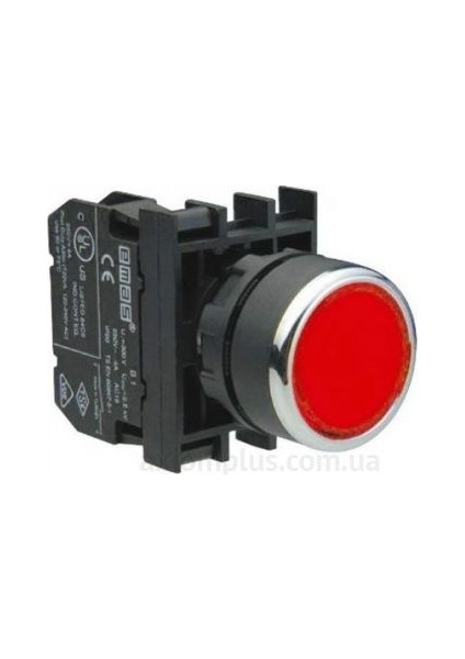 B Serisi Plastik 1no Yaylı Düz Kırmızı 22 mm Buton