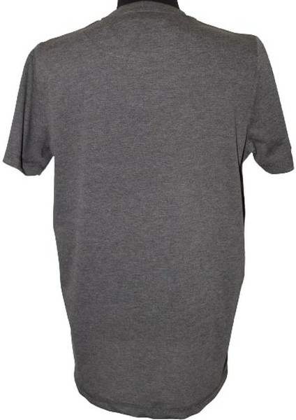 – Petek Kumaş Bisiklet Yaka T-Shirt – Gri Melanj fırsatları