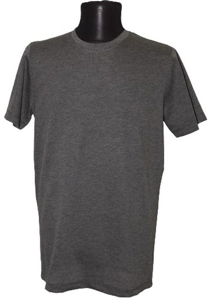 – Petek Kumaş Bisiklet Yaka T-Shirt – Gri Melanj indirimleri