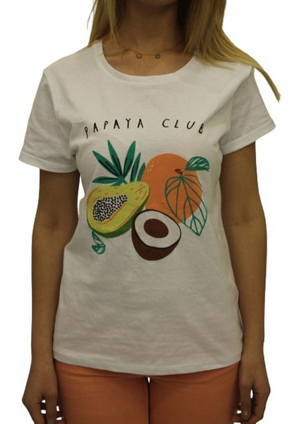 – Kadın Double Kol Papaya Club Baskılı T-Shirt fiyatları