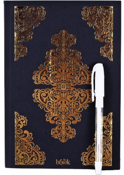 Etnik Saray Temalı Defter Siyah + Kalem Beyaz