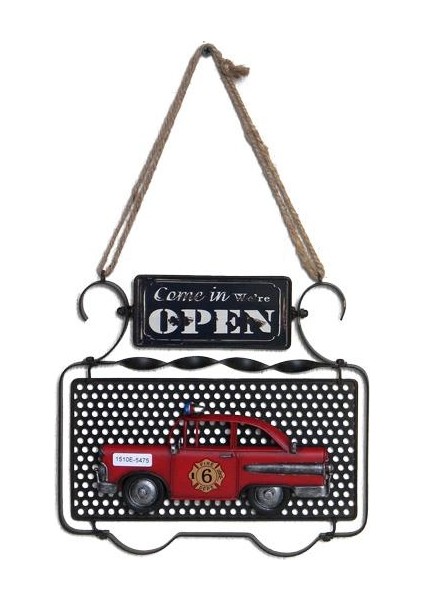 Dekoratif Metal Kapı Yazısı Araba Dekorlu Vintage Hediyelik