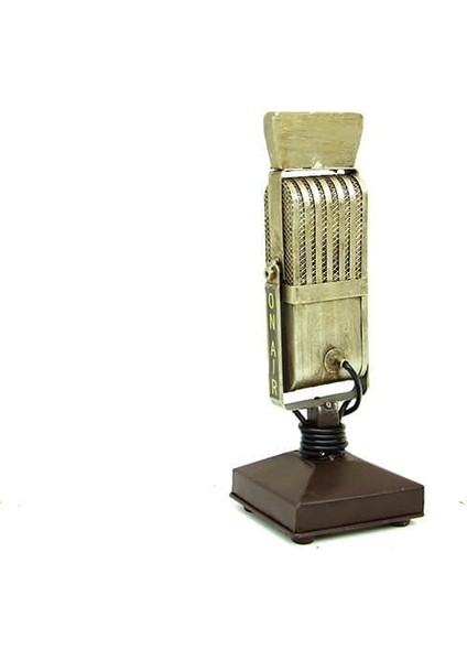 Dekoratif Metal Mikrofon Obje Biblo Vintage Hediyelik modelleri