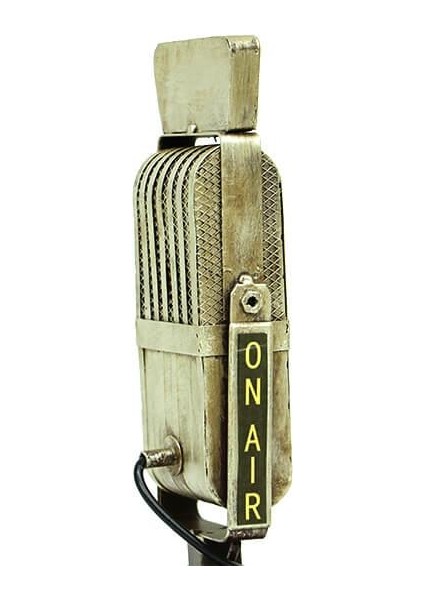Dekoratif Metal Mikrofon Obje Biblo Vintage Hediyelik fırsatları