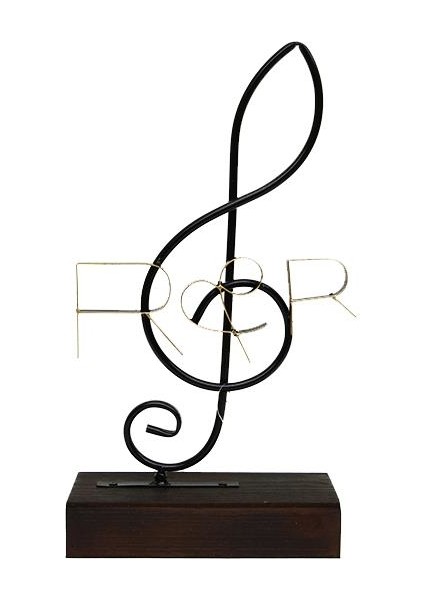 Obje Sol Anahtar Ahşap Standlı Biblo Dekoratif Ev Ofis Hediyelik