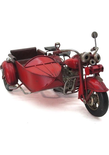Dekoratif Metal Motosiklet Sepetli Vintage Dekoratif Hediyelik