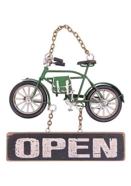 Dekoratif Metal Kapı Yazısı Bisiklet Vintage Hediyelik